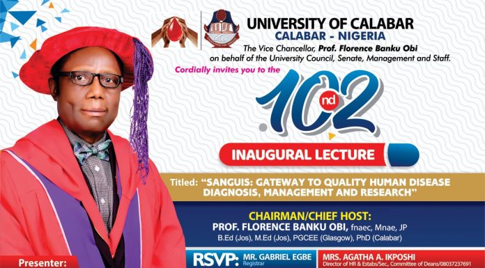 Former MLSCN Boss Prof. Anthony Emeribe delivers UNICAL 102nd Inaugural lecture Today (Join Virtually here)