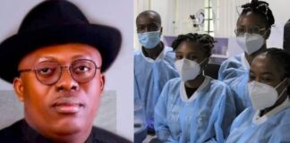 Rivers Medical Lab. Scientists greet Gov. Siminalayi Fubara