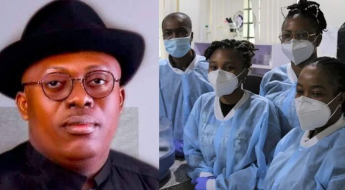 Rivers Medical Lab. Scientists greet Gov. Siminalayi Fubara