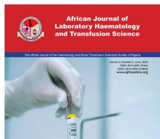 African Journal of Laboratory Haematology & Transfusion Science New Issue is out