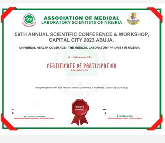 How to download AMLSN 59th Conference Certificate of Participation